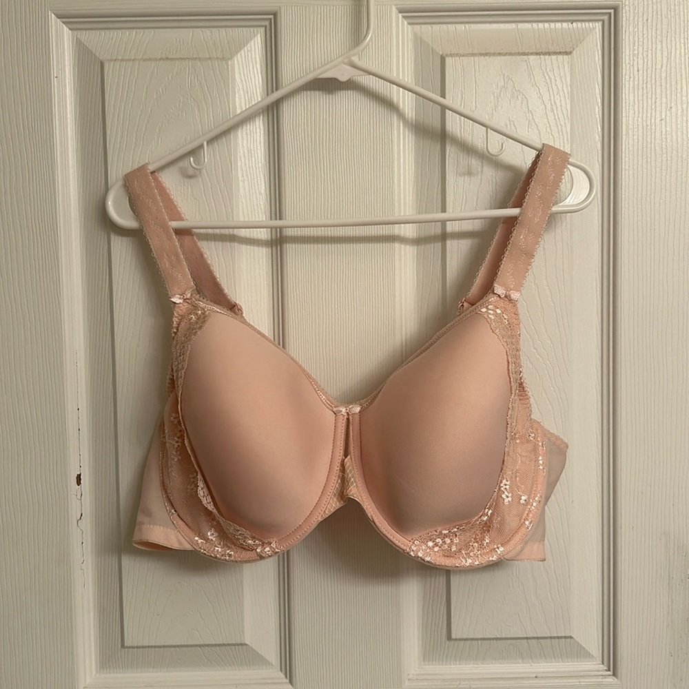 Elomi Charley Pink Full Figure Spacer Underwire Bra Seamless Nylon-blend 44DD